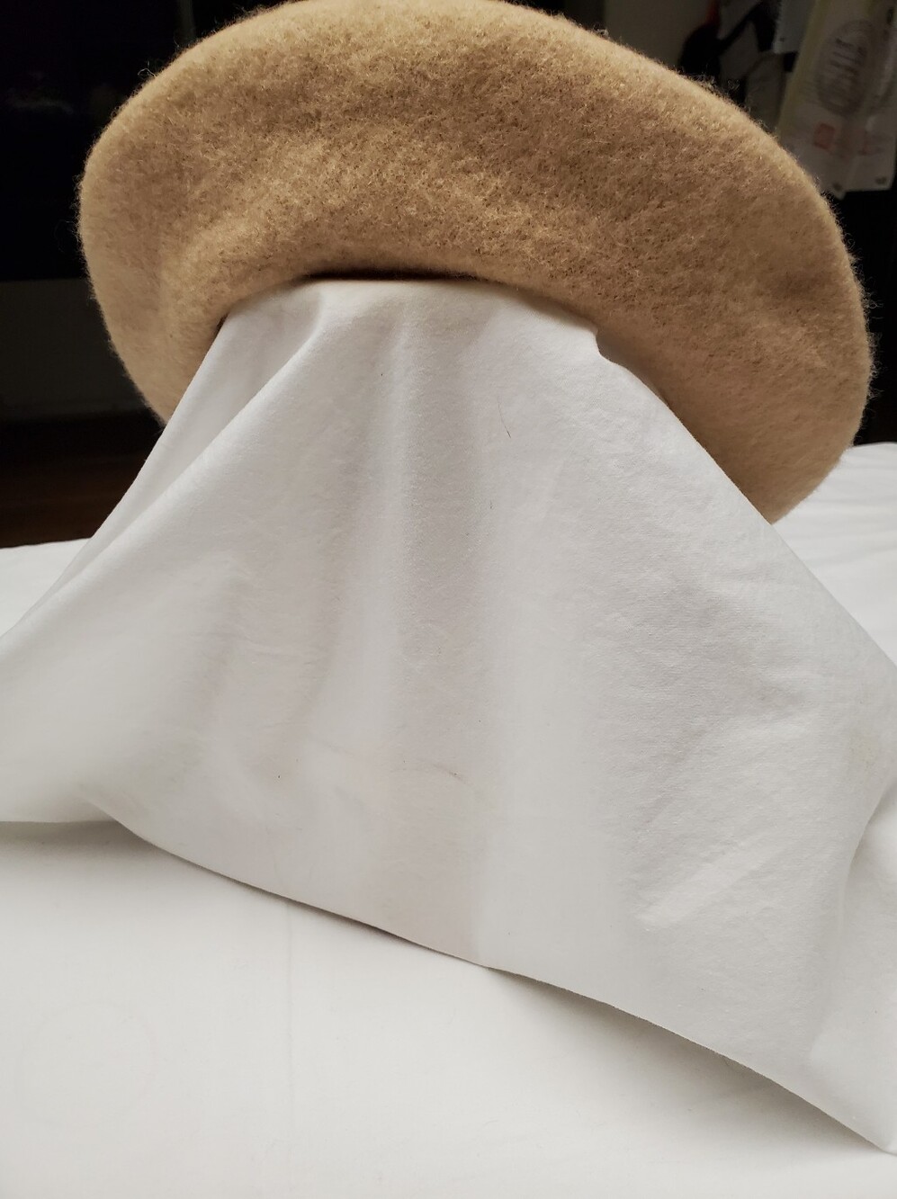 Ellen Tracy Wool Beret Camel Tan One Size 88% Wool French Style Hat Quiet Luxury
